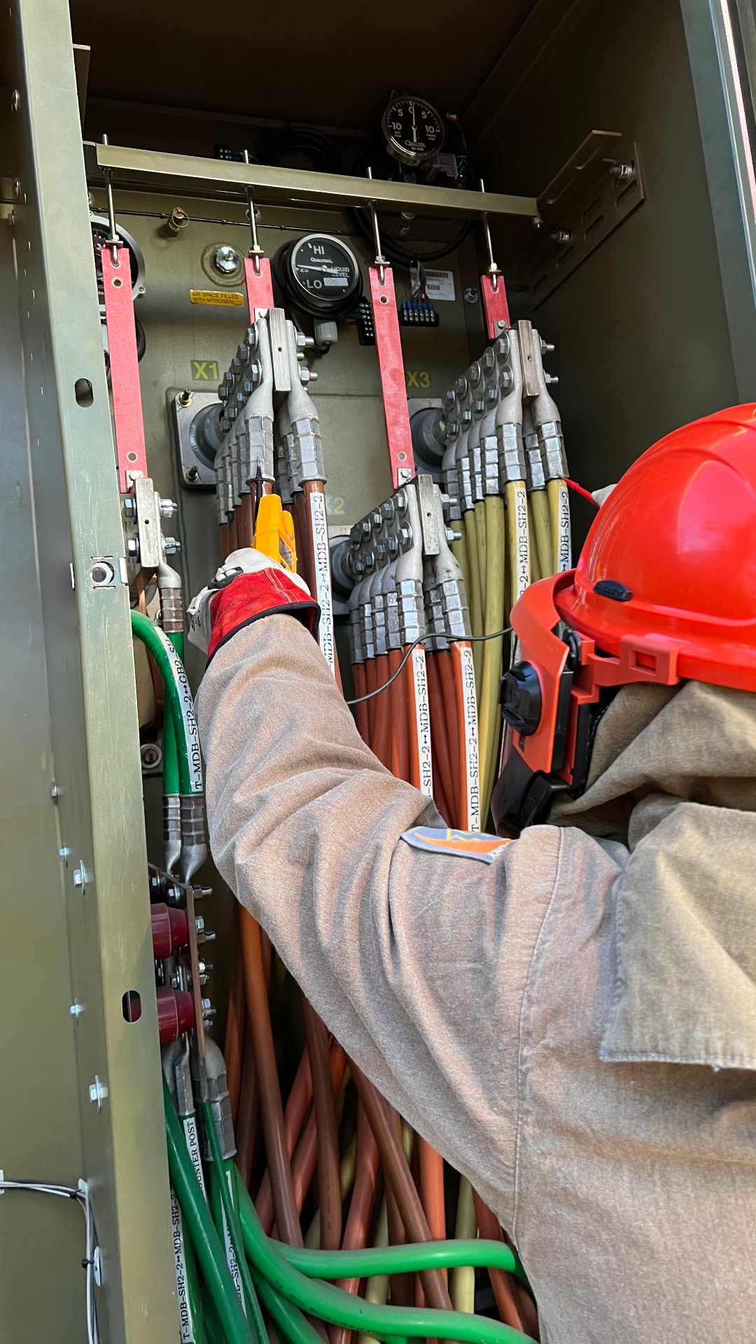 High-voltage transformer connections — PPE rated work